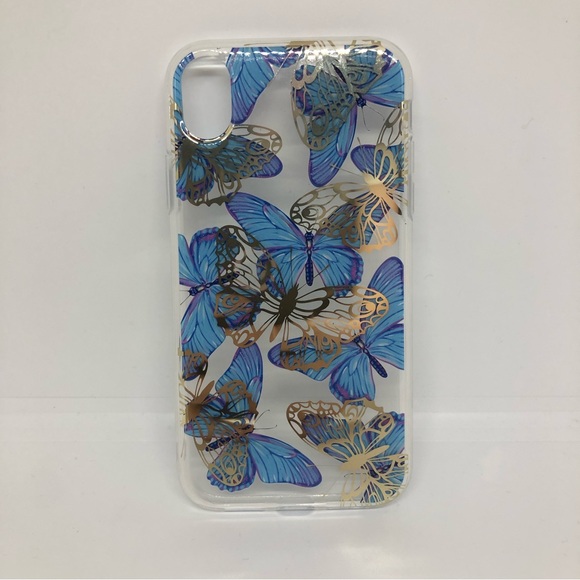 NWT Claire’s Butterfly Clear IPhone XR Case Blue Gold - Picture 2 of 5